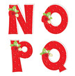 red atrawberry alphabet. Letter N, O, P, Q