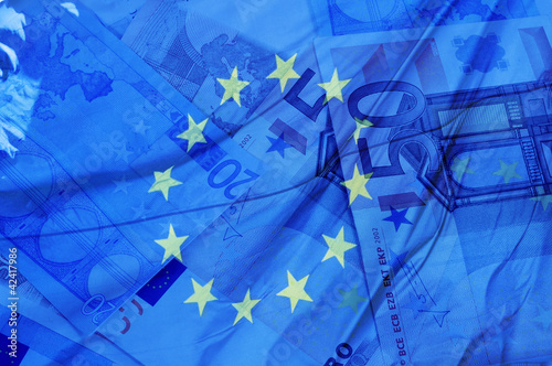 Photo: euro bills background euro bills background