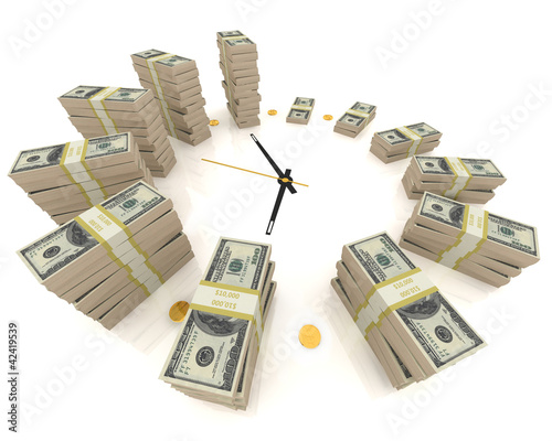 Illustration: Time is money. Isolated on white Time is money. Isolated on white