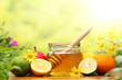 Honey and fresh fruits