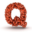 Letter Q, american football alphabet