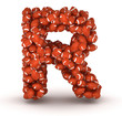 Letter R, american football alphabet
