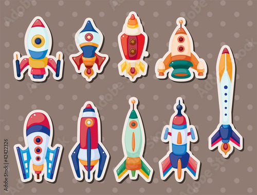 Vector: rocket stickers rocket stickers