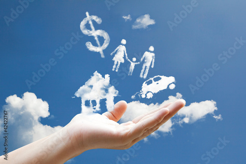 Photo: Cloud Responsibility sign hand Cloud Responsibility sign hand