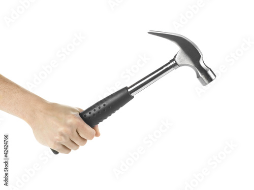 Photo: hand holding a hammer hand holding a hammer