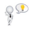 3d small person with an idea symbol.