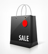 Shopping black bag for sale vector illustration