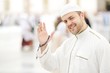 Muslim praying at Medina mosque