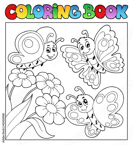 Vector: Coloring book with butterflies 3 Coloring book with butterflies 3
