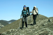 Hiking in the mountains.