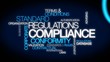 Compliance regulations word tag cloud animation video