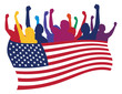 USA  fans vector illustration