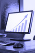 Success in business - focus on mouse, blue photo filter