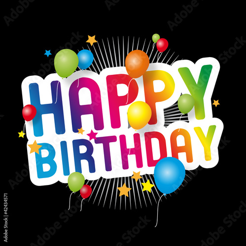 Vektor: Happy birthday (fond noir) Happy birthday (fond noir)
