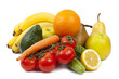 fruits and vegetables on a white background