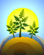 summer birch tree, vector