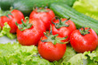 Photo: Tomatoes and cucumbers ready for salad Tomatoes and cucumbers ready for salad