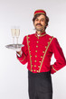 Butler bringt Champagner
