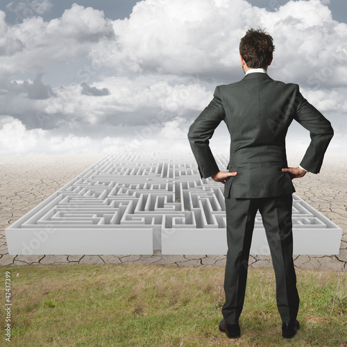 Photo: Businessman and maze Businessman and maze