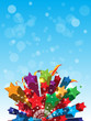 abstract color stars on blue sky vector background