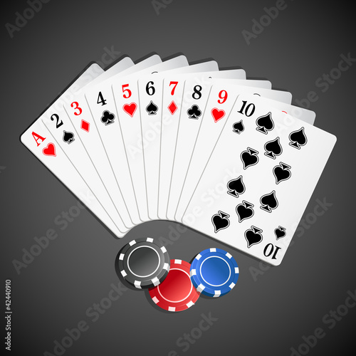 Vektor: Playing Card with Poker Playing Card with Poker