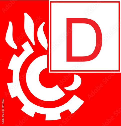 Illustration: Schild - Brandklasse D Schild - Brandklasse D