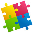 Puzzlespiel - gelb - rot - grün - blau