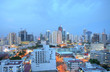 sunset over a city in central america