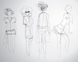 Vektor: Fashion sketches / Realistic vector drawing Fashion sketches / Realistic vector drawing