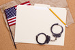 American Flag and Handcuffs