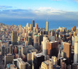 Chicago Skyline At Sunset