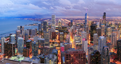 Photo: Chicago skyline panorama aerial view Chicago skyline panorama aerial view