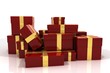 Stapel Geschenke rot gold