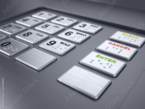 Illustration: ATM machine keypad numbers ATM machine keypad numbers