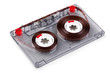 Audio cassette with color label isolated on white