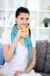 Girl drinking juice