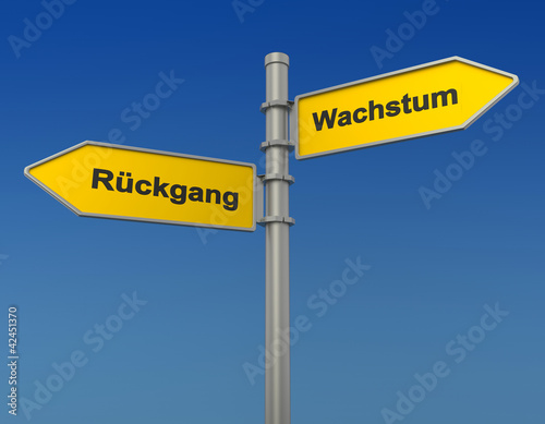 Illustration: Wachstum oder Rückgang Wachstum oder Rückgang