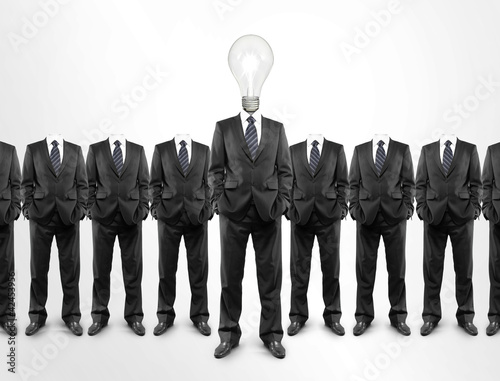 Photo: Businessman, light bulb head Businessman, light bulb head