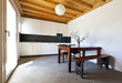 Photo: wooden kitchen table, rural home interior wooden kitchen table, rural home interior
