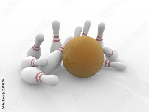 Illustration: Bowling 3d render Bowling 3d render