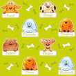 Vector: Funny dog snouts, cartoon seamless pattern Funny dog snouts, cartoon seamless pattern