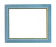 Foto: Horizontal blue color picture frame on white background Horizontal blue color picture frame on white background
