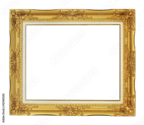 Foto: Horizontal Roman style antique gold frame isolated on white back Horizontal Roman style antique gold frame isolated on white back