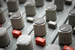 sound mixer console with highlighted button, pump the volume