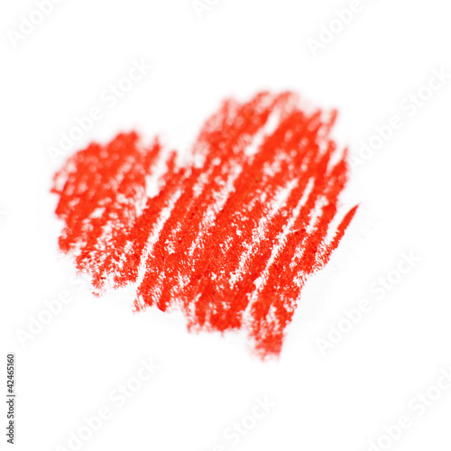 Photo: coeur a la craie rouge coeur a la craie rouge