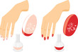 Female hands with manicure and nail polish