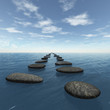The stones in the water