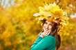 Woman at autumn outdoors