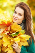 Woman at autumn outdoors