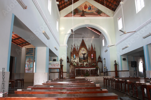 Photo: Country church interior, India, Goa. Country church interior, India, Goa.